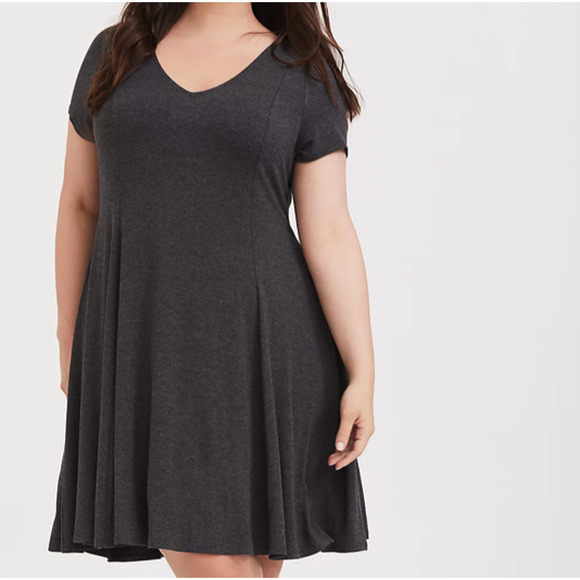 torrid Dresses & Skirts - NWT TORRID Charcoal Grey Jersey Fluted Dress